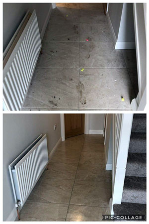 Hallway before and after clean