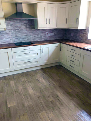 Kitchen after a deep clean, mop and vacuuming