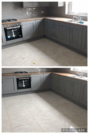 Kitchen before and after clean