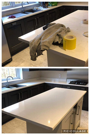 Kitchen before and after clean